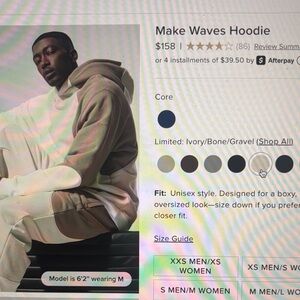 ALO Yoga Make Waves Hoodie in Ivory and Gravel